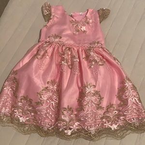Pink and gold 12M baby dress